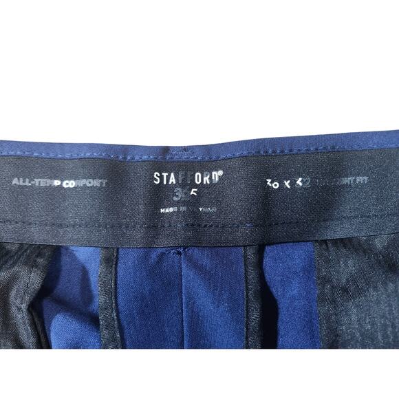 Stafford 365 All-Temp Comforts Straight-Fit Performance Mens Pants 36x30 Blue - Picture 6 of 8